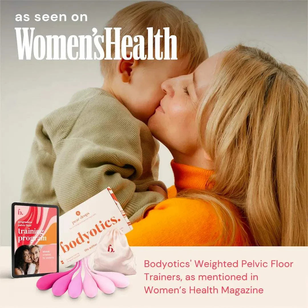 Kegel balls set by Bodyotics with weighted pelvic floor trainers and training program featured in Women's Health magazine